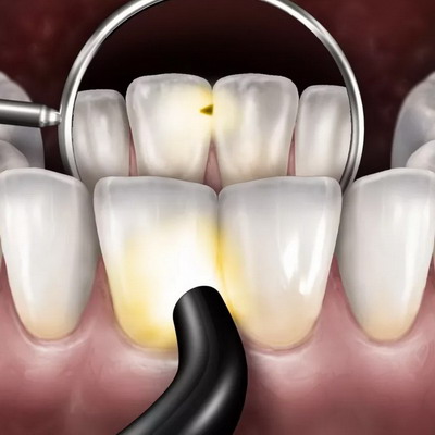 Лечение кариеса передних зубов - работа доктора